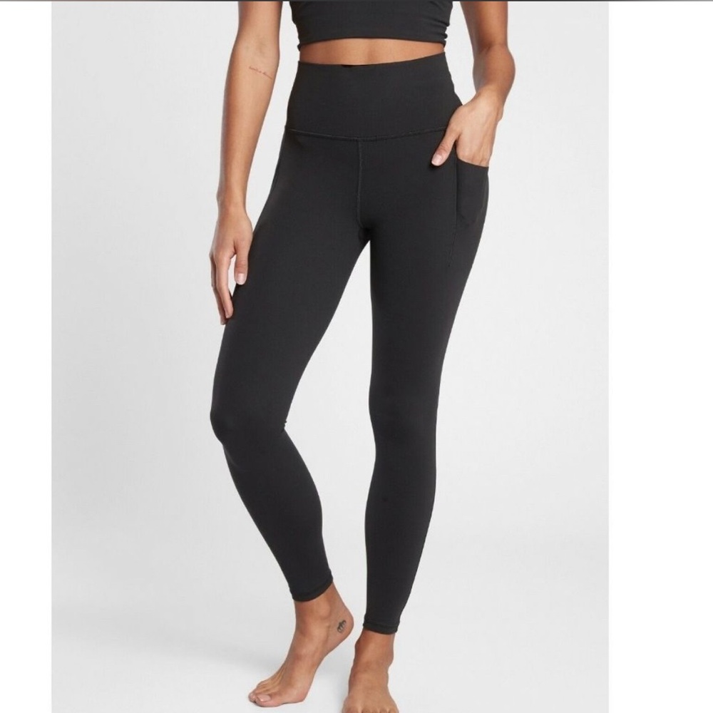 Athleta Salutation Stash Black Leggings Full Length M